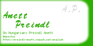 anett preindl business card